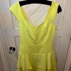 Alice and Olivia Yellow Mini Cocktail Dress